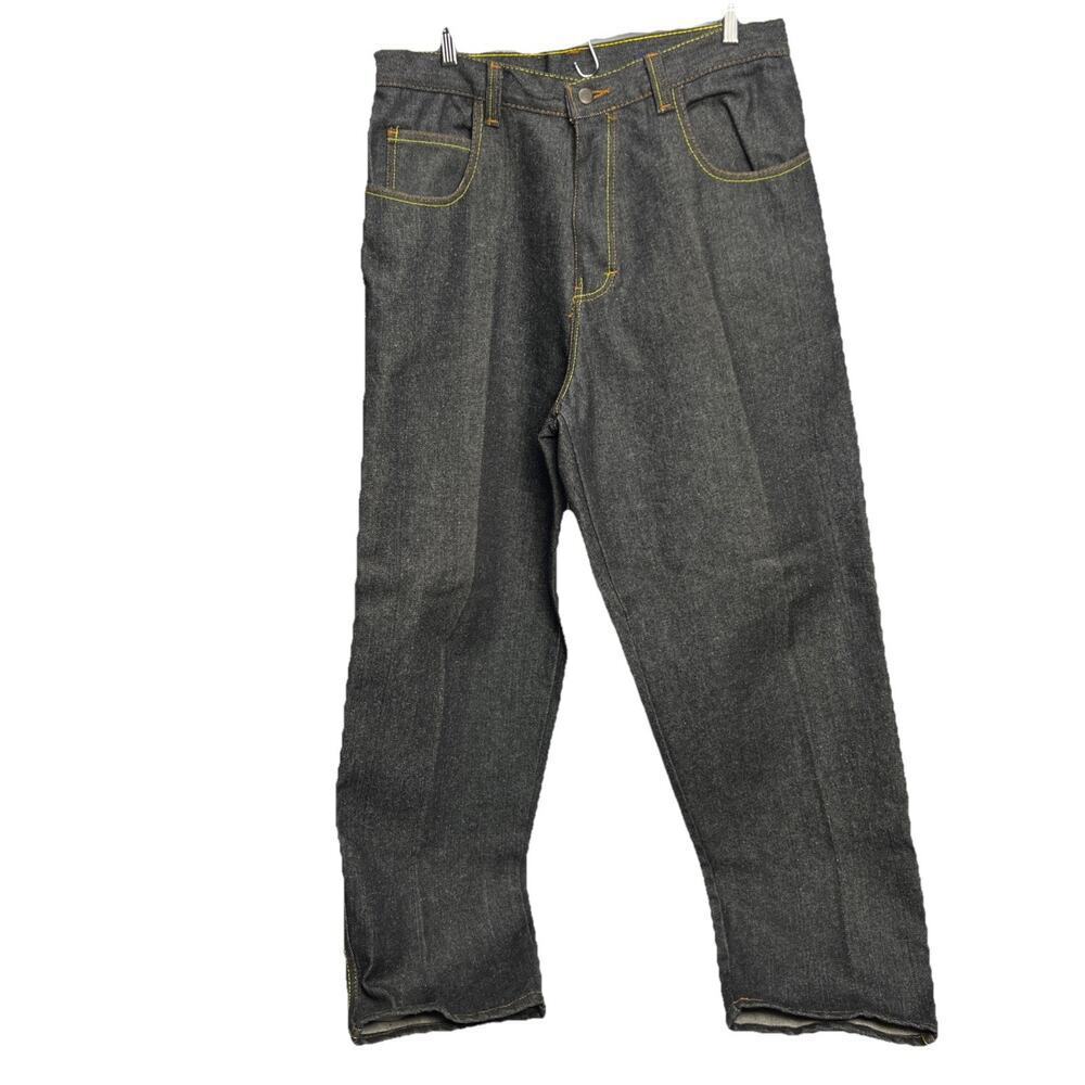 Vintage Y2K Phat Farm Baggy Wide Leg Jeans 34 Black Skater Hip Hop 2000s